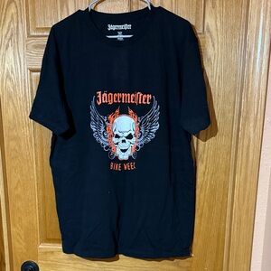 Jagermeister Black Tee with Skull Design